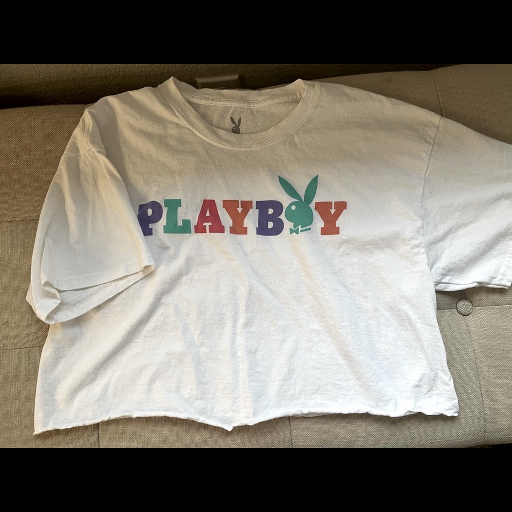 Playboy Graphic Tee Crop Top, Size L